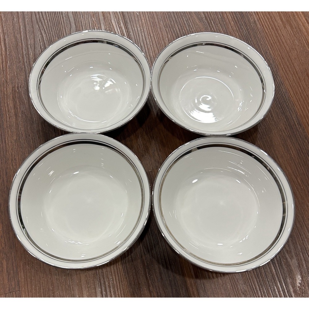 Oxford Lexington Lenox Bone China Coupe Fruit Dessert Bowls Made In USA Set Of 4